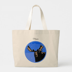 Moose in Winter - Original Wildlife Art Large Tote Bag