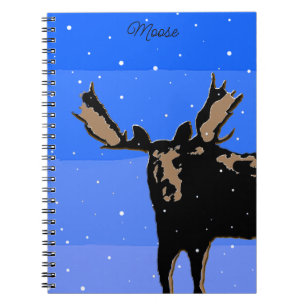 Moose in Winter - Original Wildlife Art Notebook