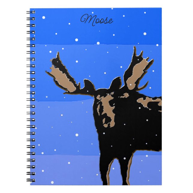 Moose in Winter  - Original Wildlife Art Notebook (Front)