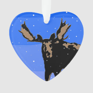 Moose in Winter - Original Wildlife Art Ornament