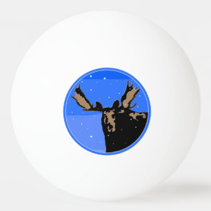 Moose in Winter - Original Wildlife Art Ping Pong Ball