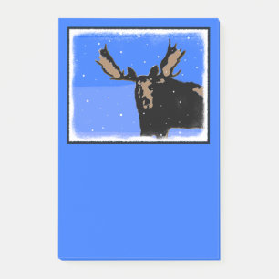 Moose in Winter - Original Wildlife Art Post-it Notes