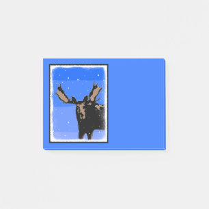 Moose in Winter  - Original Wildlife Art Post-it Notes