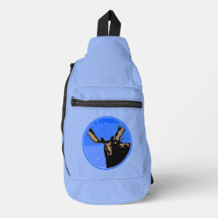 Moose in Winter - Original Wildlife Art Sling Bag