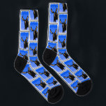 Moose in Winter  - Original Wildlife Art Socks<br><div class="desc">Moose in Winter portrait,  original painting.   We specialise in cute and funny original art. Buy this for yourself or as a great gift for your Moose loving friends. Be creative - click on CUSTOMIZE to add/remove/change text,  resize the picture,  change colours or anything else the customisation tool will allow!</div>