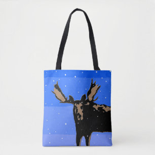 Moose in Winter - Original Wildlife Art Tote Bag