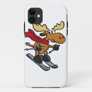 Moose is skating at winter   choose back colour Case-Mate iPhone case
