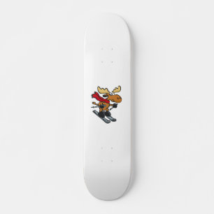 Moose is skating at winter choose back colour skateboard