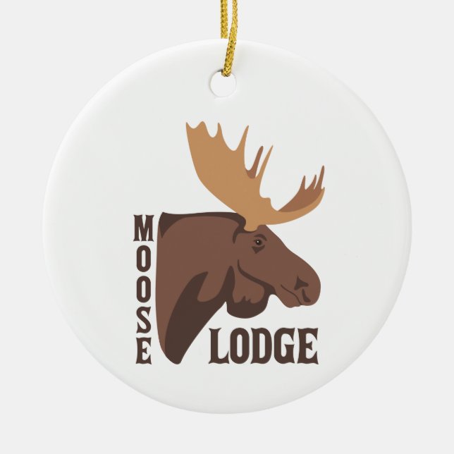 Moose Lodge Ceramic Tree Decoration (Front)