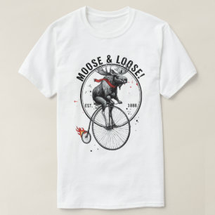 "Moose & Loose" Vintage Biker Wildlife Graphic T-Shirt