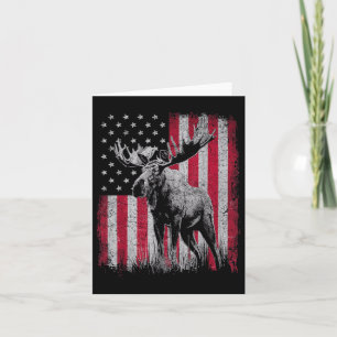 Moose Lover 4th Of July Patriotic Usa Independence Card