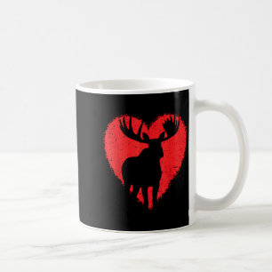 Moose Lover Valentines Day Cute Red Heart Wild Ani Coffee Mug