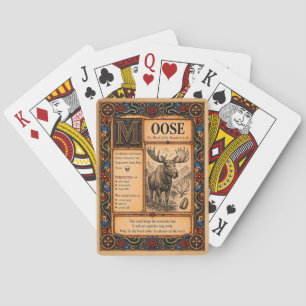 Moose, Mediaeval Bestiary Art Playing Cards