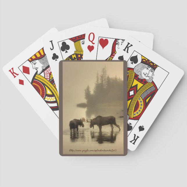 " Moose Misty Morning" Playing Cards (Back)
