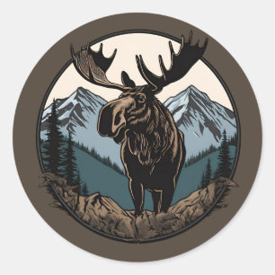 Moose Mountain Classic Round Sticker