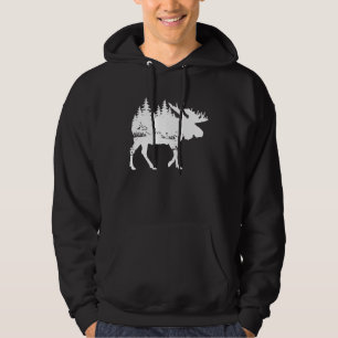Moose Nature Alaska Hiking Fishing Camping Hunting Hoodie