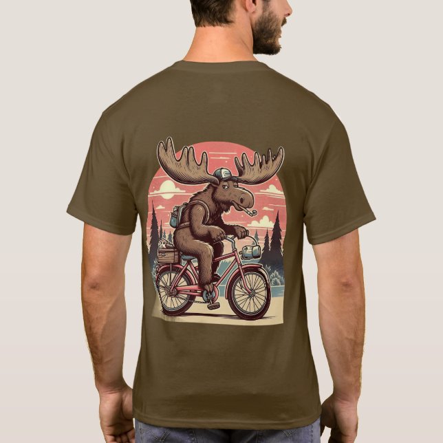 Moose on bicycle Classic T-shirt (Back)