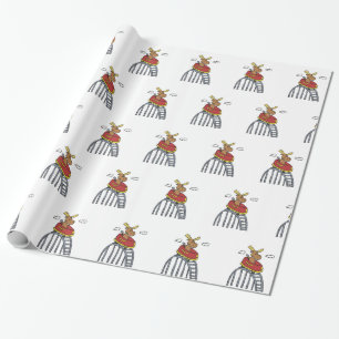 Moose on Roller Coaster   choose background color Wrapping Paper