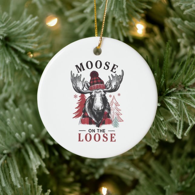 Moose On The Loose  Ceramic Tree Decoration (Tree)