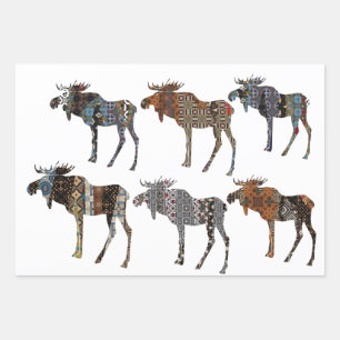Moose On The loose   Wrapping Paper Sheet
