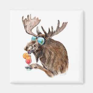 Moose on Vacation Magnet