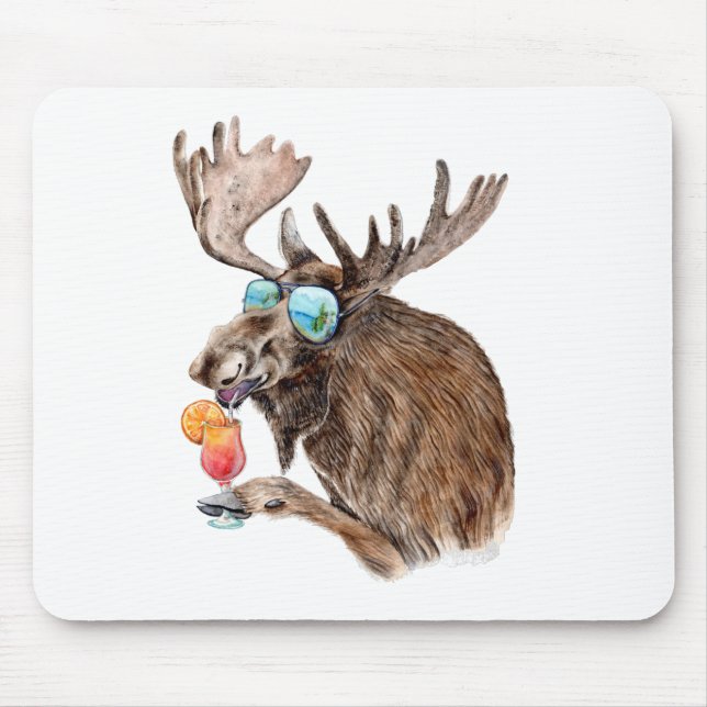 Moose on Vacation Mouse Pad (Front)