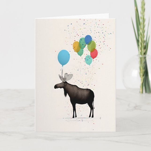 Moose Party Greeting Card (Front)