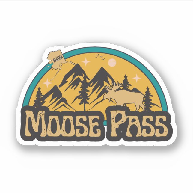 Moose Pass, Alaska Sticker (Front)