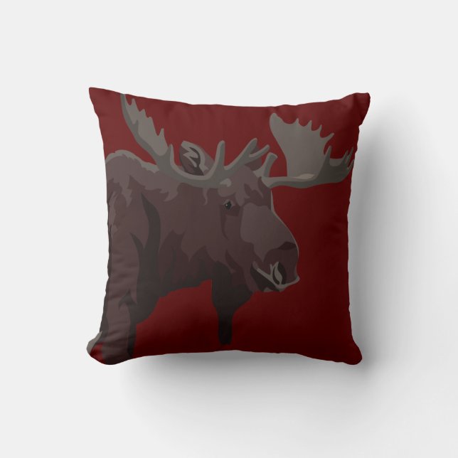 Moose Pillows Moose Art Throw Pillows Customise (Front)