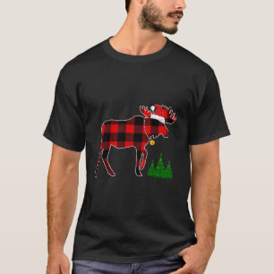 Moose Red Buffalo Plaid Matching Pajama Family Gif T-Shirt