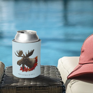 Moose Red Maple Leaves Can Cooler