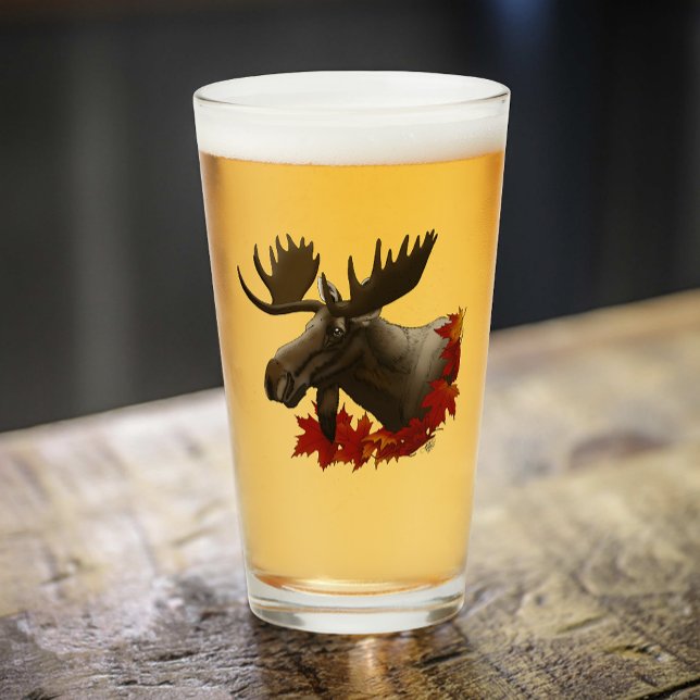 Moose Red Maple Leaves Glass (Creator Uploaded)