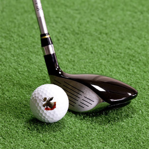 Moose Red Maple Leaves Golf Balls