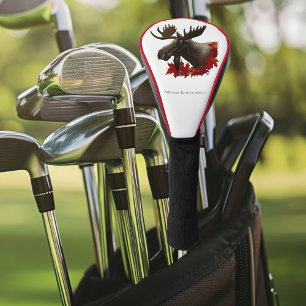 Moose Red Maple Leaves  Golf Head Cover
