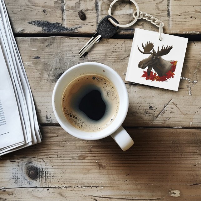 Moose Red Maple Leaves Key Ring (Creator Uploaded)