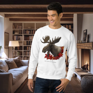 Moose Red Maple Leaves Sweatshirt