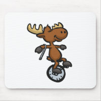 Moose riding unicycle | choose background colour