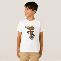 Moose riding unicycle | choose background colour