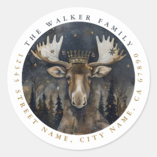 Moose Round Stickers
