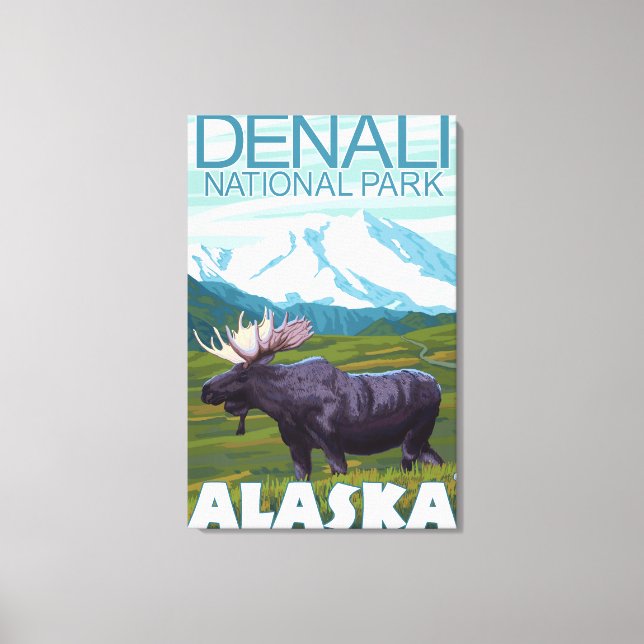 Moose Scene - Denali National Park, Alaska Canvas Print (Front)
