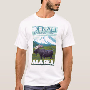 Moose Scene - Denali National Park, Alaska T-Shirt