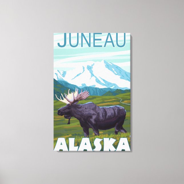 Moose Scene - Juneau, Alaska Canvas Print (Front)