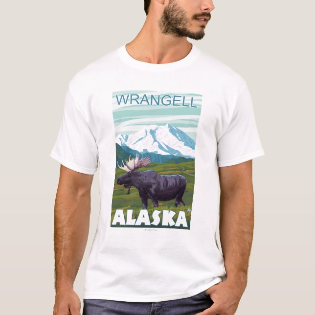 Moose Scene - Wrangell, Alaska T-Shirt (Front)