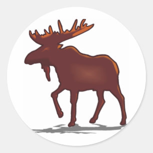 Moose Shirts and Gifts 129 Classic Round Sticker