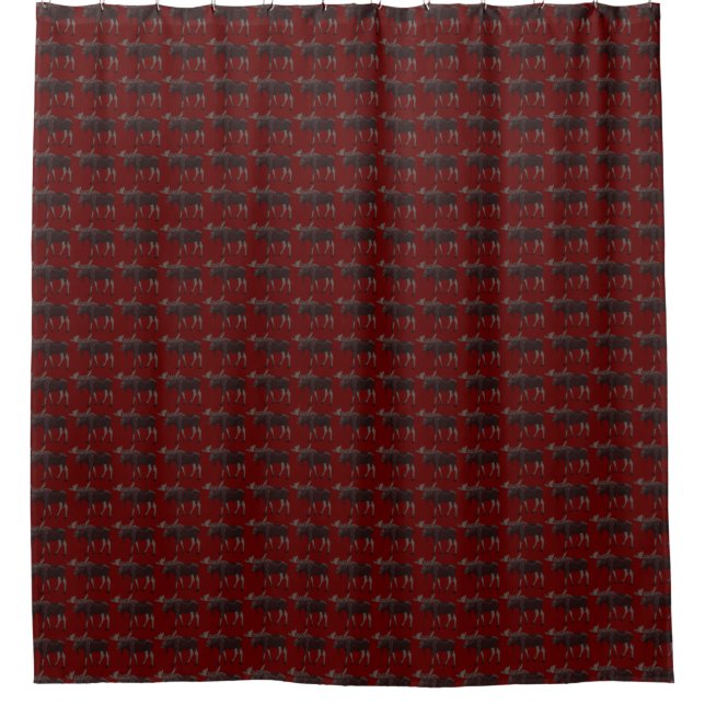 Moose Shower Curtains Custom Canada Wildlife Decor (Front)