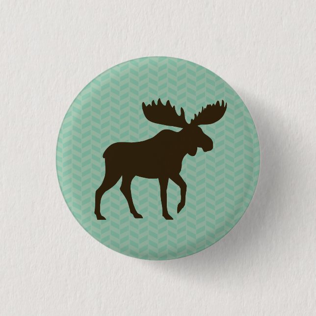 Moose Silhouette 3 Cm Round Badge (Front)