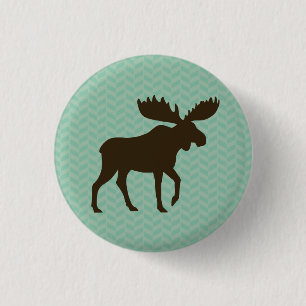 Moose Silhouette 3 Cm Round Badge