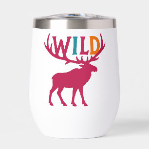 Moose silhouette art with wild antler typography