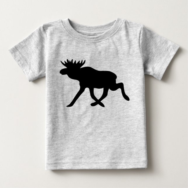Moose Silhouette Baby T-Shirt (Front)