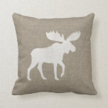 Moose Silhouette | Country Wildlife Decorative Cushion<br><div class="desc">Update your space with this moose silhouette decorative throw pillow. This cute country pillow looks great in a cottage,  cabin,  camper,  vacation home,  or farmhouse. A great gift for lovers of the outdoors,  camping and wildlife. Visit Jenn’s Doodle World for even more animal silhouettes and moose home decor.</div>